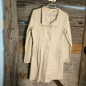 DKNY Jeans Size Large Tan Spring Jacket Trench Coat